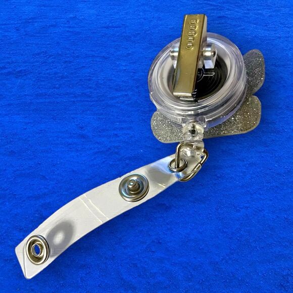 Caffeine Lover Sloth Retractable Glitter Badge Reel: Perfect for Nurses etc. - Picture 4 of 5